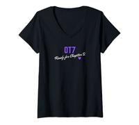 Femme OT7 Chapitre 2 Kpop Fave Idol Purple Group Fan Army T-Shirt avec Col en V