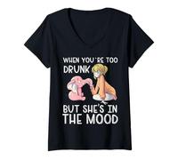 Femme Otaku Ahegao Ecchi Etchi Hentai Kawaii Lewd Excellente idée Cadeau T-Shirt avec Col en V