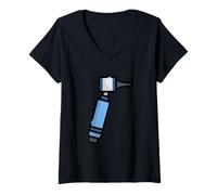 Femme Otoscope Auriscope Otolaryngologie Oreille Nez Gorge ENT T-Shirt avec Col en V