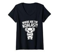 Femme Où sont Les Koalas?! - Drôle Australie Meme Animal T-Shirt avec Col en V