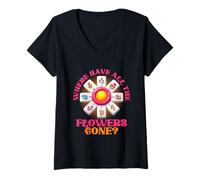 Femme Où sont passées Toutes Les Fleurs T-Shirt avec Col en V