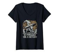 Femme Oublie les Couronnes Choisis les Sorts T-Shirt avec Col en V