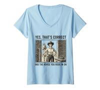Femme Oui C'est Exact et Le Cheval Que tu as monté sur Cowgirl T-Shirt avec Col en V
