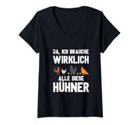 Femme Oui J’AI Vraiment Besoin De Toutes Ces Poules T-Shirt Cadeau T-Shirt avec Col en V