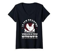 Femme Oui J’AI Vraiment Besoin De Toutes Ces Poules T-Shirt Cadeau T-Shirt avec Col en V