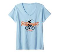 Femme Oui J'Ai Un Plan de Retraite Je prévois de Faire du vélo à la Retraite T-Shirt avec Col en V