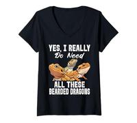 Femme Oui, J'Ai Vraiment Besoin de Tous Ces Dragons barbus T-Shirt avec Col en V