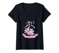 Femme Oui J'Ai Vraiment Besoin de Toutes Ces chèvres T-Shirt avec Col en V