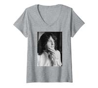 Femme Oui Jon Anderson Going for The One 1977 T-Shirt avec Col en V