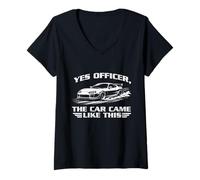 Femme Oui, Officier, la Voiture est arrivée comme ça - Racing Car JDM Lover T-Shirt avec Col en V