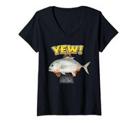 Femme Oui! Quel piège ! T-Shirt avec Col en V