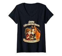 Femme Oups C'est drôle, J'Ai Un Autre Cheval T-Shirt avec Col en V