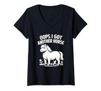 Femme Oups C'est drôle, J'Ai Un Autre Cheval T-Shirt avec Col en V