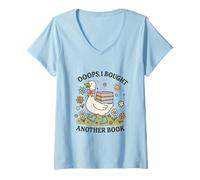 Femme Oups, J'Ai acheté Un Autre Livre, Cute Duck Reader T-Shirt avec Col en V