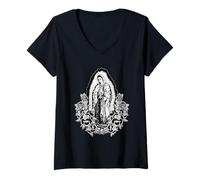 Femme Our Lady Virgen De Guadalupe Saint Virgin Mary T-Shirt avec Col en V