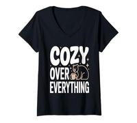 Femme Ours Confortable sur Tout T-Shirt avec Col en V
