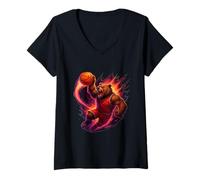 Femme Ours de Basket-Ball Fierce Dunk Impact T-Shirt avec Col en V
