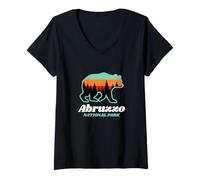 Femme Ours du Parc National des Abruzzes Italie T-Shirt avec Col en V