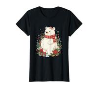 Femme Ours Polaire de Noël pour Future Maman Enceinte Hiver T-Shirt
