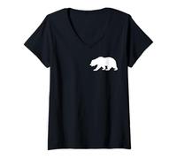 Femme Ours Polaire de Poche Awesome Bear T-Shirt avec Col en V