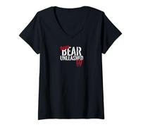 Femme Ours Sauvage déchaîné comme Une bête T-Shirt avec Col en V