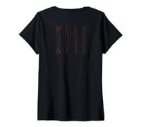 Femme Outils de poterie Outil de Sculpture d'argile Illustration Meme on Back T-Shirt avec Col en V