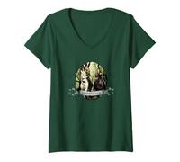 Femme Outlander Bannière avec des Chevaux T-Shirt avec Col en V