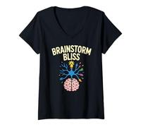 Femme Outside Box de réflexion Artistique créative Brainstorm Bliss T-Shirt avec Col en V