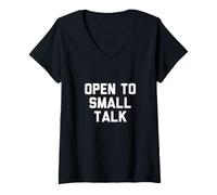 Femme Ouvert à la Petite Conversation T-Shirt avec Col en V