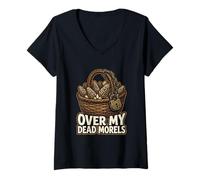 Femme Over My Dead Morels Funny Champignons T-Shirt avec Col en V