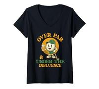 Femme Over par & Under The Influence - Golfeur de Golf Joueur de Golf T-Shirt avec Col en V