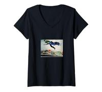 Femme Over The Town Marc Chagall Expressionnisme Art T-Shirt avec Col en V