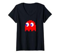 Femme PAC-MAN T-Shirt avec Col en V