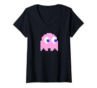 Femme PAC-MAN T-Shirt avec Col en V