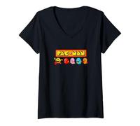 Femme PAC-MAN T-Shirt avec Col en V