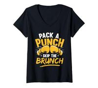 Femme Pack A Gants de Boxe T-Shirt avec Col en V