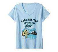 Femme Packraft Boat Rafting-Kayak Kayak-Bateau Rafting Packrafting T-Shirt avec Col en V
