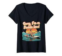 Femme Paddleboarding I'm on Paddle Time T-Shirt avec Col en V