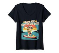 Femme Paddleboarding T-Shirt avec Col en V