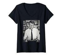 Femme Paddy Ashdown Politicien libéral démocrates par Dick Barnatt T-Shirt avec Col en V