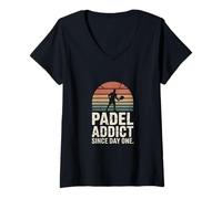 Femme Padel Addict Since Day One Style rétro T-Shirt avec Col en V