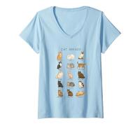 Femme Pains pour Chats T-Shirt avec Col en V