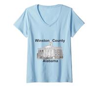 Femme Palais de Justice du comté de Winston en Alabama T-Shirt avec Col en V