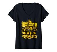 Femme Palais de Versailles Graffiti Landmark T-Shirt avec Col en V