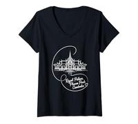 Femme Palais royal, Phnom Penh, Cambodge Signature Heart Art T-Shirt avec Col en V