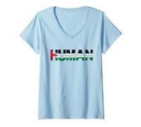 Femme Palestine Drapeau Palestiniens Drapeau Hommes Femmes Enfants Garçons Filles T-Shirt avec Col en V