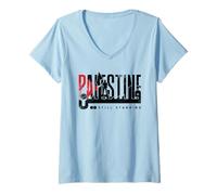 Femme Palestine Toujours Debout T-Shirt avec Col en V
