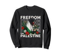 Femme palestinienne avec des Fleurs Liberté pour la Palestine Sweatshirt