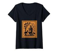 Femme Pan Grec Dieu Grèce Sauvage Histoire Mythologie Grecque T-Shirt avec Col en V
