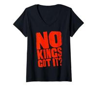 Femme Panneau de Protestation Pro démocratie Grunge T-Shirt avec Col en V